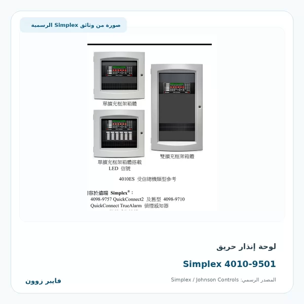 لوحة إنذار حريق Simplex 4010-9501 Addressable لوحة إنذار حريق Simplex 4010-9501 - صورة رسمية